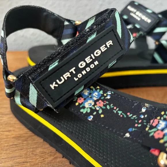 Kurt Geiger Black Platform Olivia Sandals Women Size 8 - Picture 2 of 13